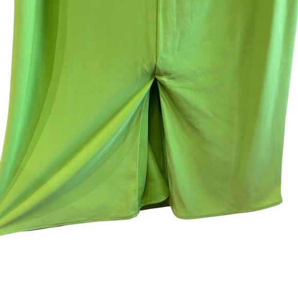 IEENA for Mac Duggal Cutout Strappy Back Column Dress Sz 8 Green Maxi Gown - Picture 11 of 15
